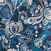 Blue Floral Print 100% Linen Swim Trunks