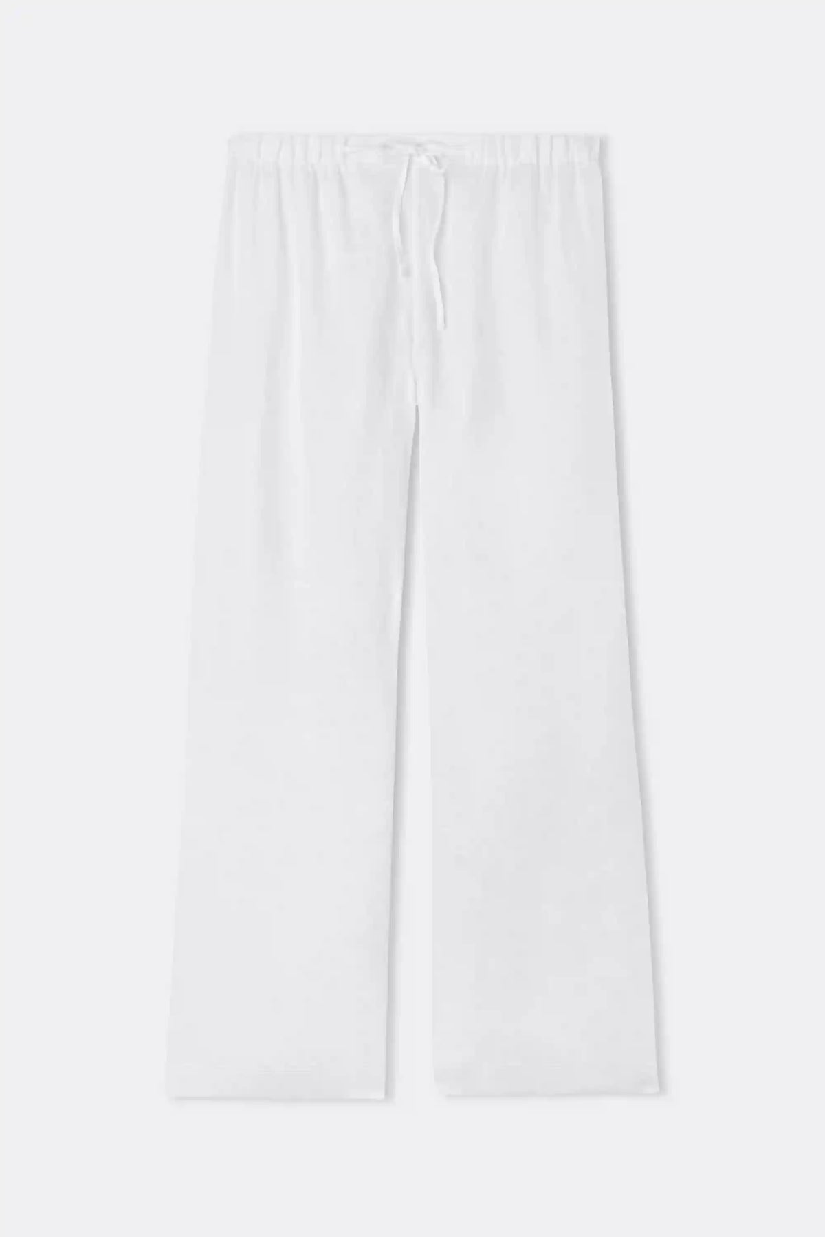 The Pure Linen Full Length Drawstring Pants in Linen Fabric
