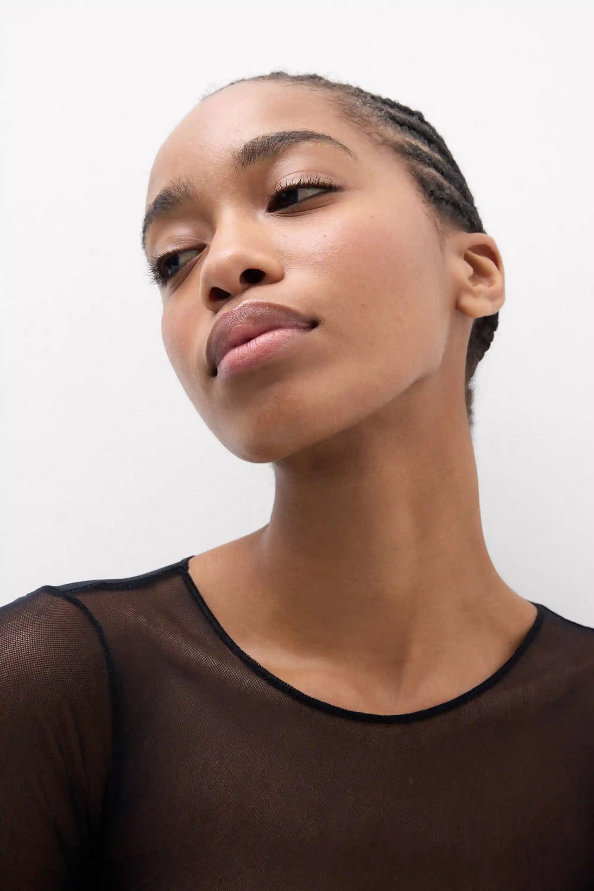 Tulle Crew Neck Bodysuit