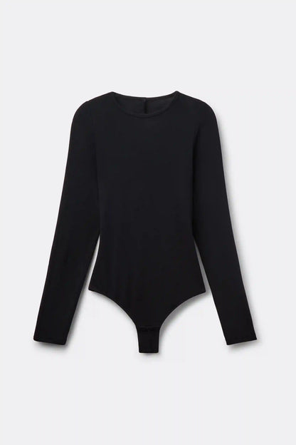 Long Sleeve Essential Modal Bodysuit with Open Back