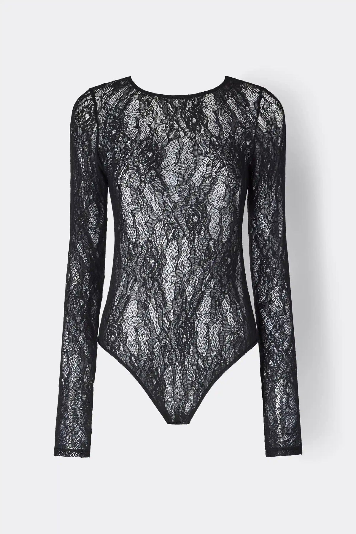 Stretch Lace Long Sleeve Bodysuit