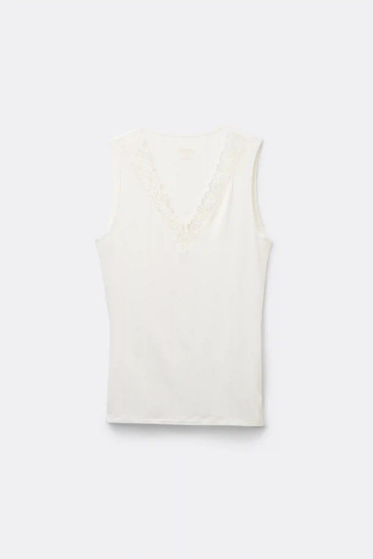 Pretty Flower Modal and Lace Tank Top