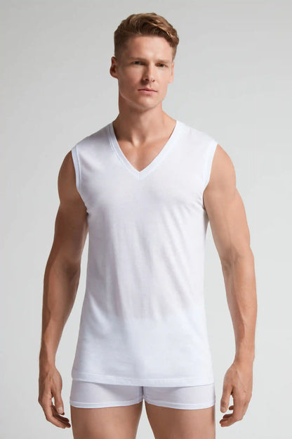 100% Extrafine Superior Cotton V-Neck Tank Top