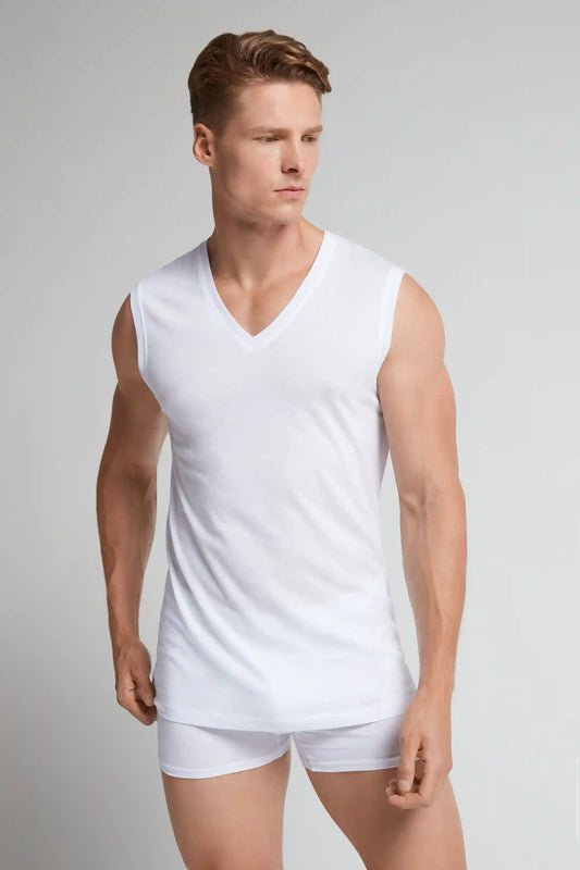 100% Extrafine Superior Cotton V-Neck Tank Top
