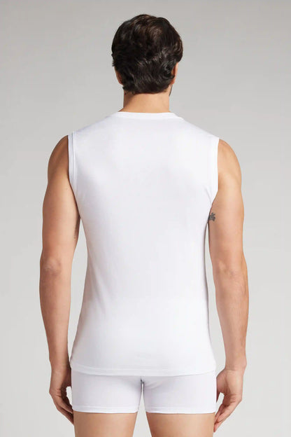 Mercerized Cotton V-Neck Tank Top filo Premium