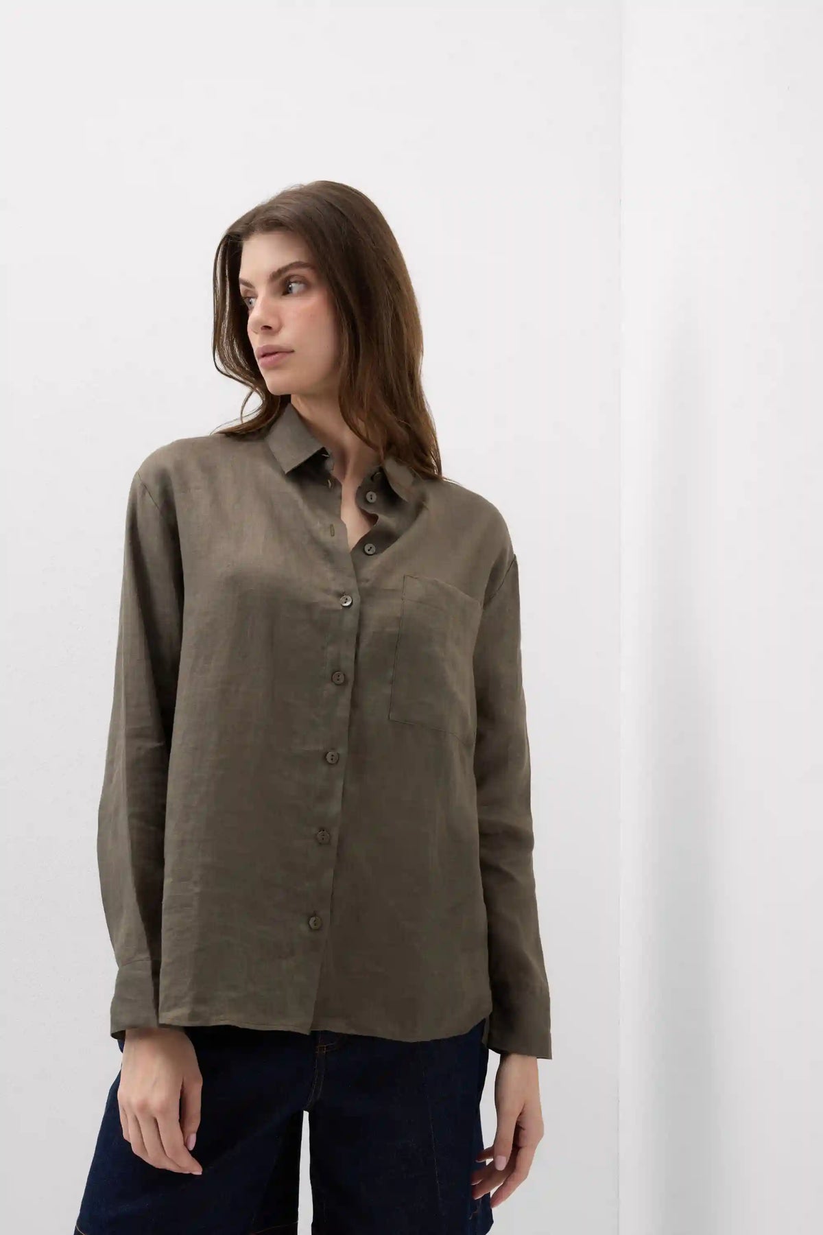 The Pure Linen Shirt in Linen Fabric