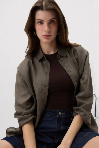 The Pure Linen Shirt in Linen Fabric