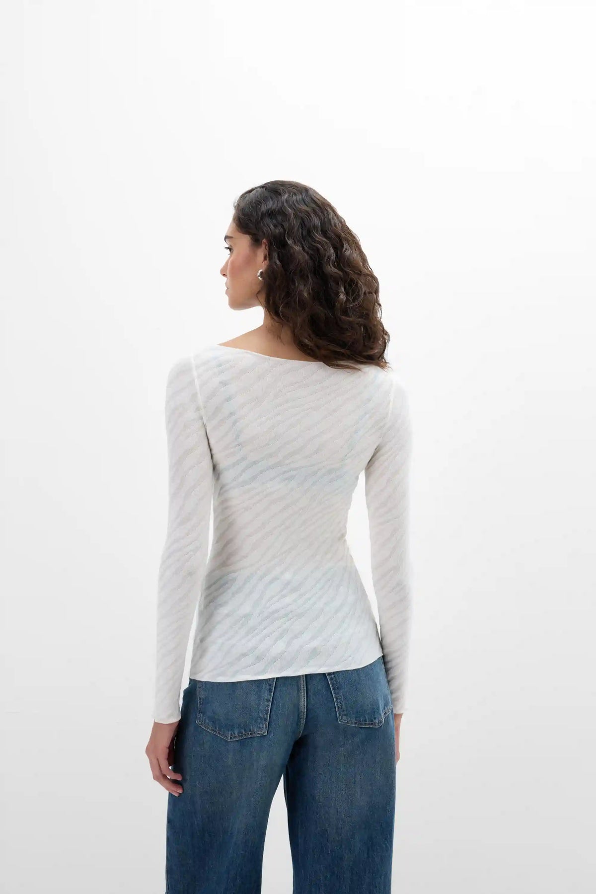 Zebra Print Top in Ultralight with Cashmere