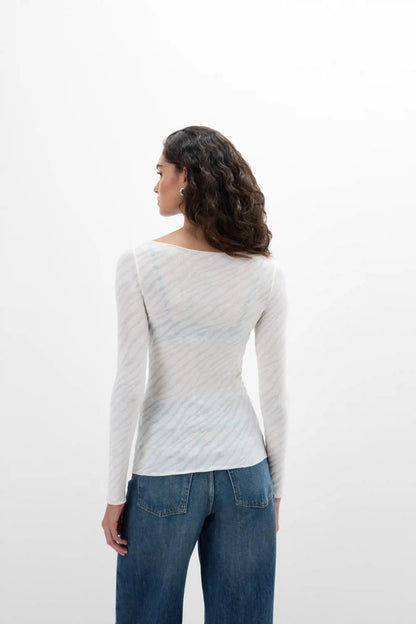 Zebra Print Top in Ultralight with Cashmere