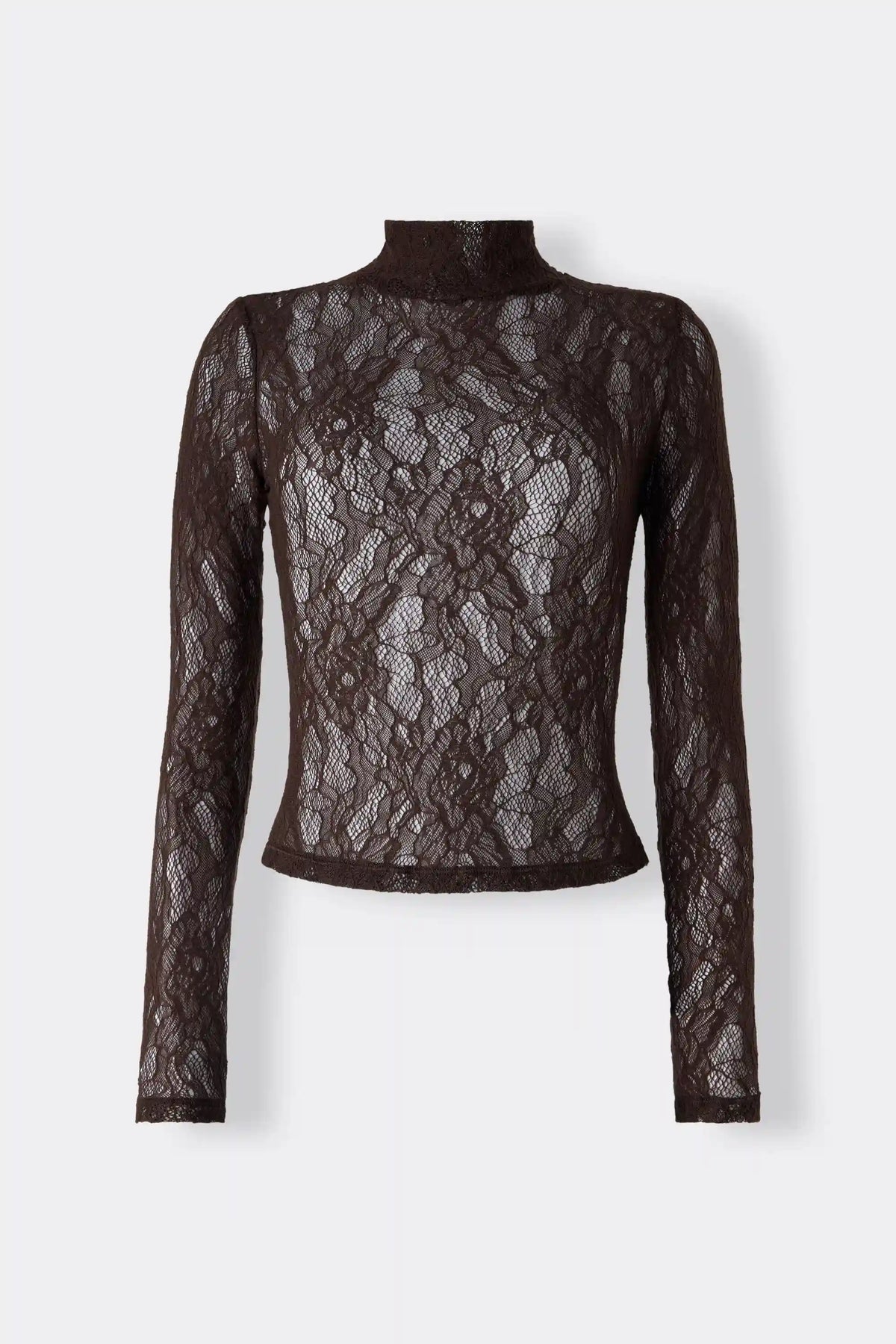 Stretch Lace Long Sleeve Crop Top