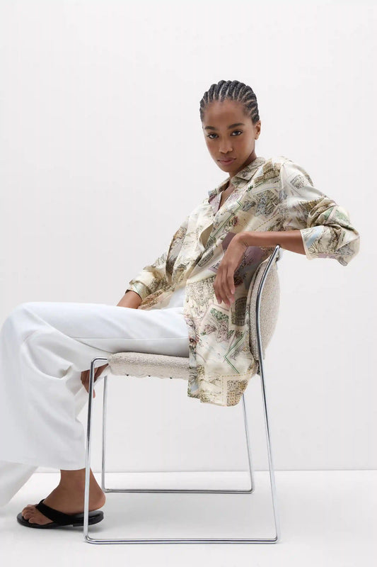 La Dolce Vita Printed Shirt in Silk