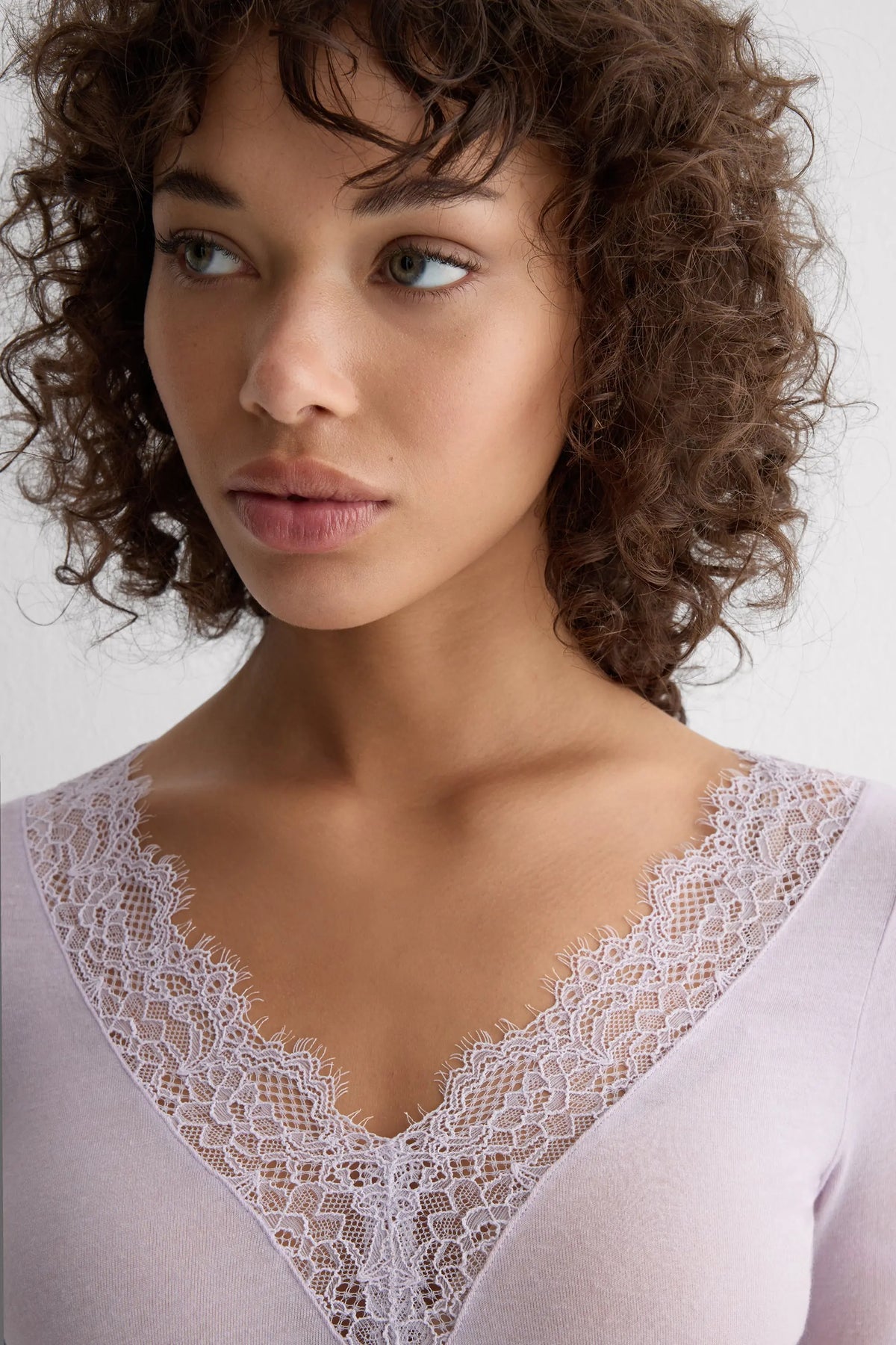 Ultralight Cashmere Lace Long Sleeve Shirt