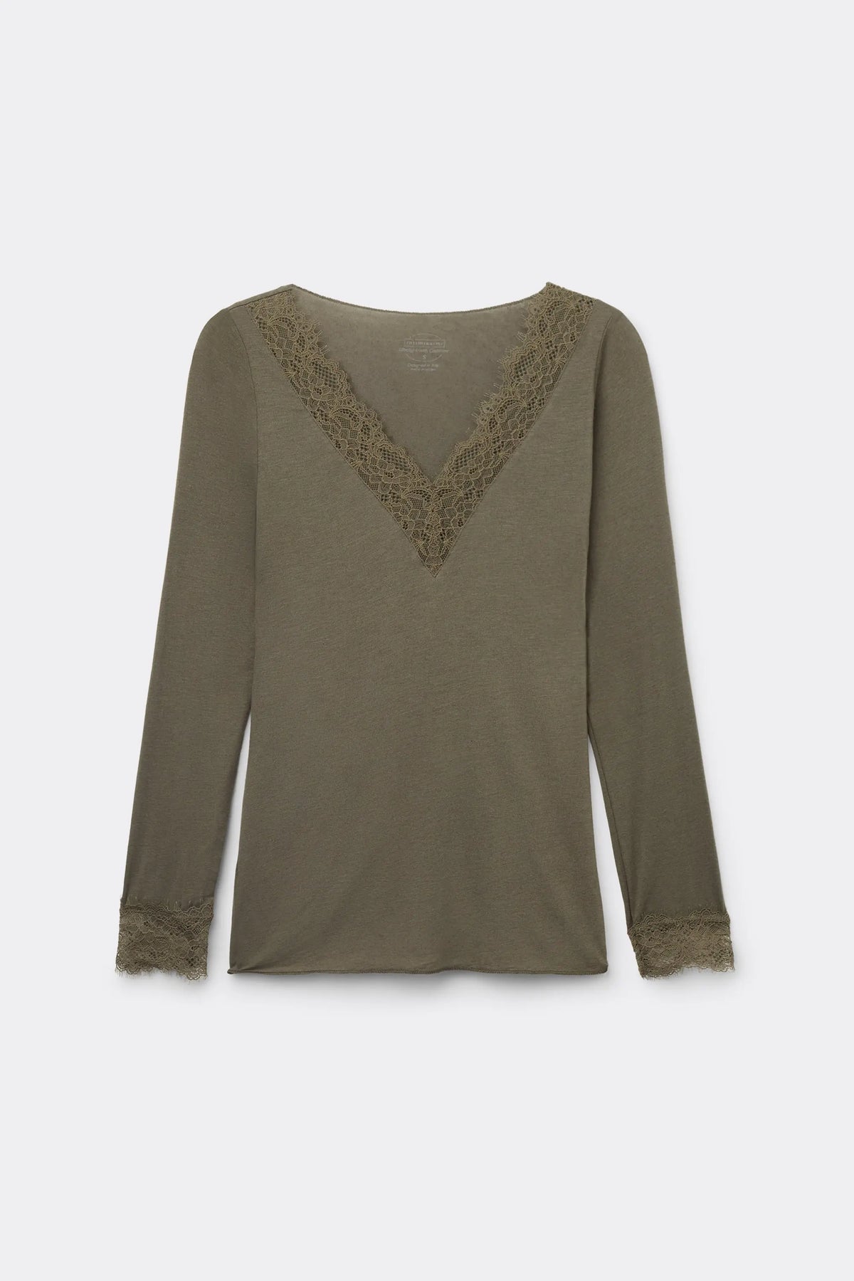 Ultralight Cashmere Lace Long Sleeve Shirt