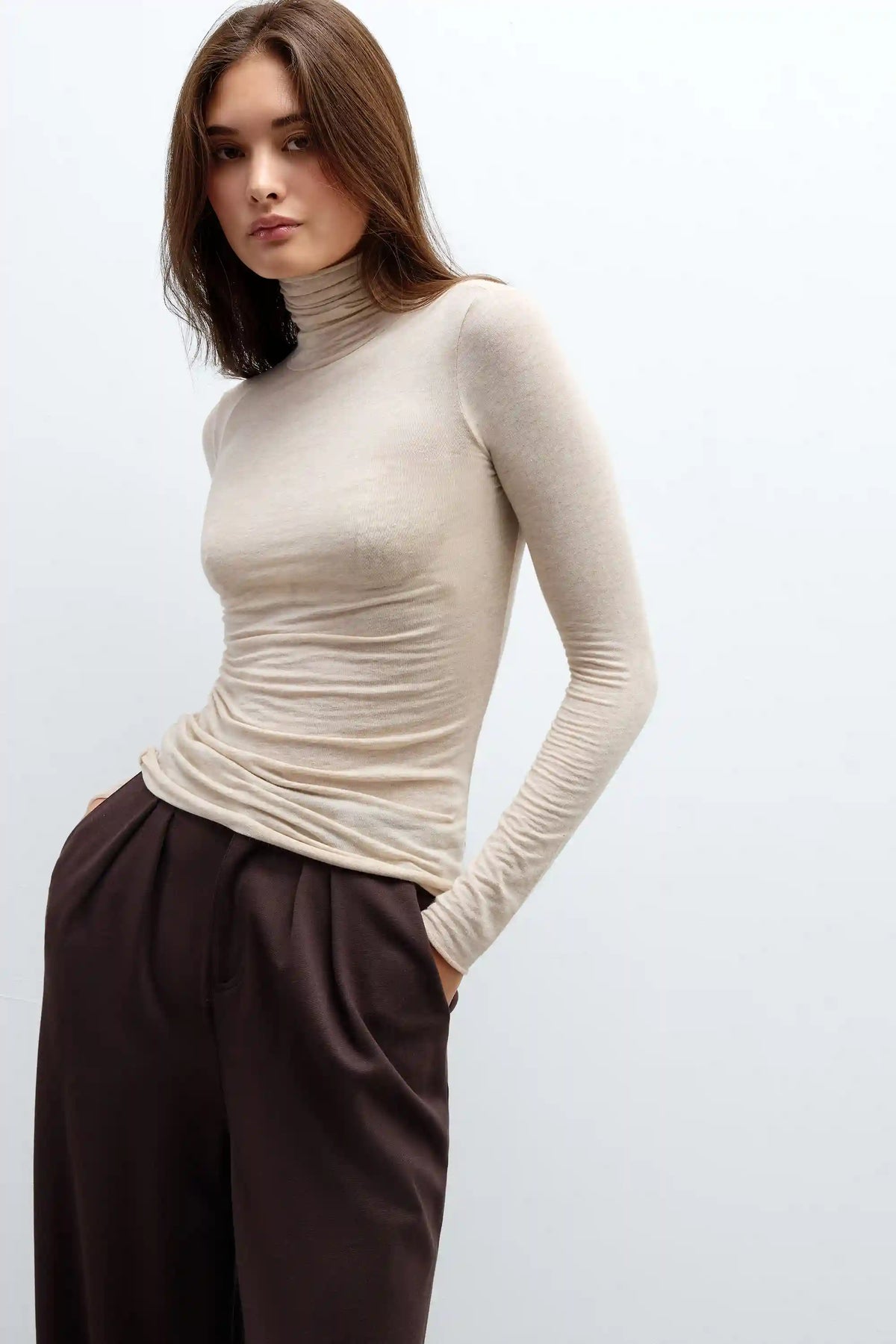 Modal Cashmere Ultralight High-Neck Top