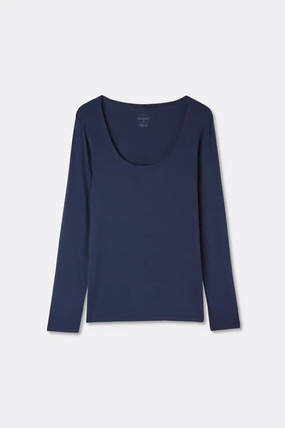 Long Sleeve Scoop Neck Top in Micro-modal