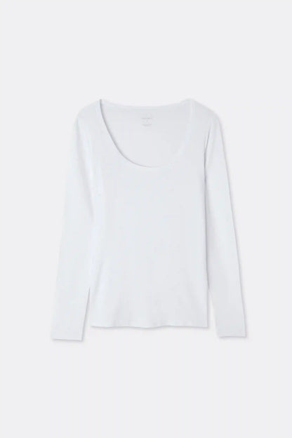 Long Sleeve Scoop Neck Top in Micro-modal