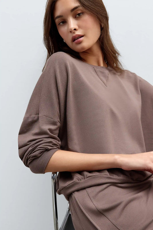 Sporty & Chic Long Sleeve Top in Modal and Cotton