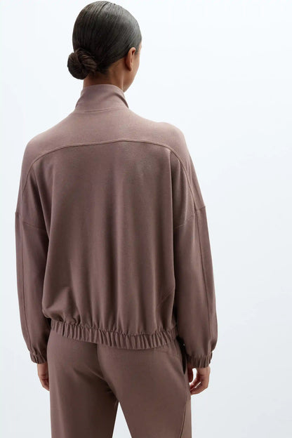 Sporty & Chic Long Sleeve Zip Top in Modal and Cotton