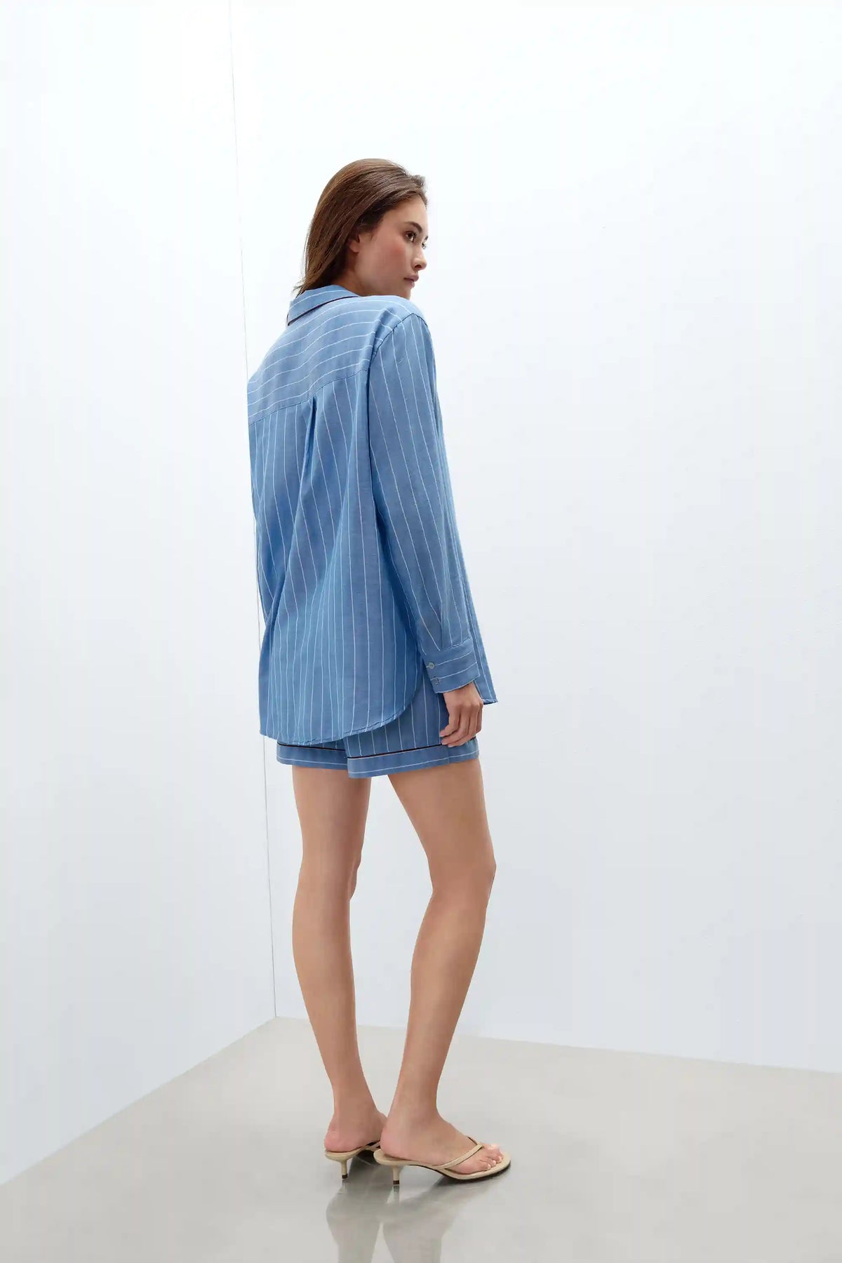 Preppy Stripes Woven Cotton Shirt
