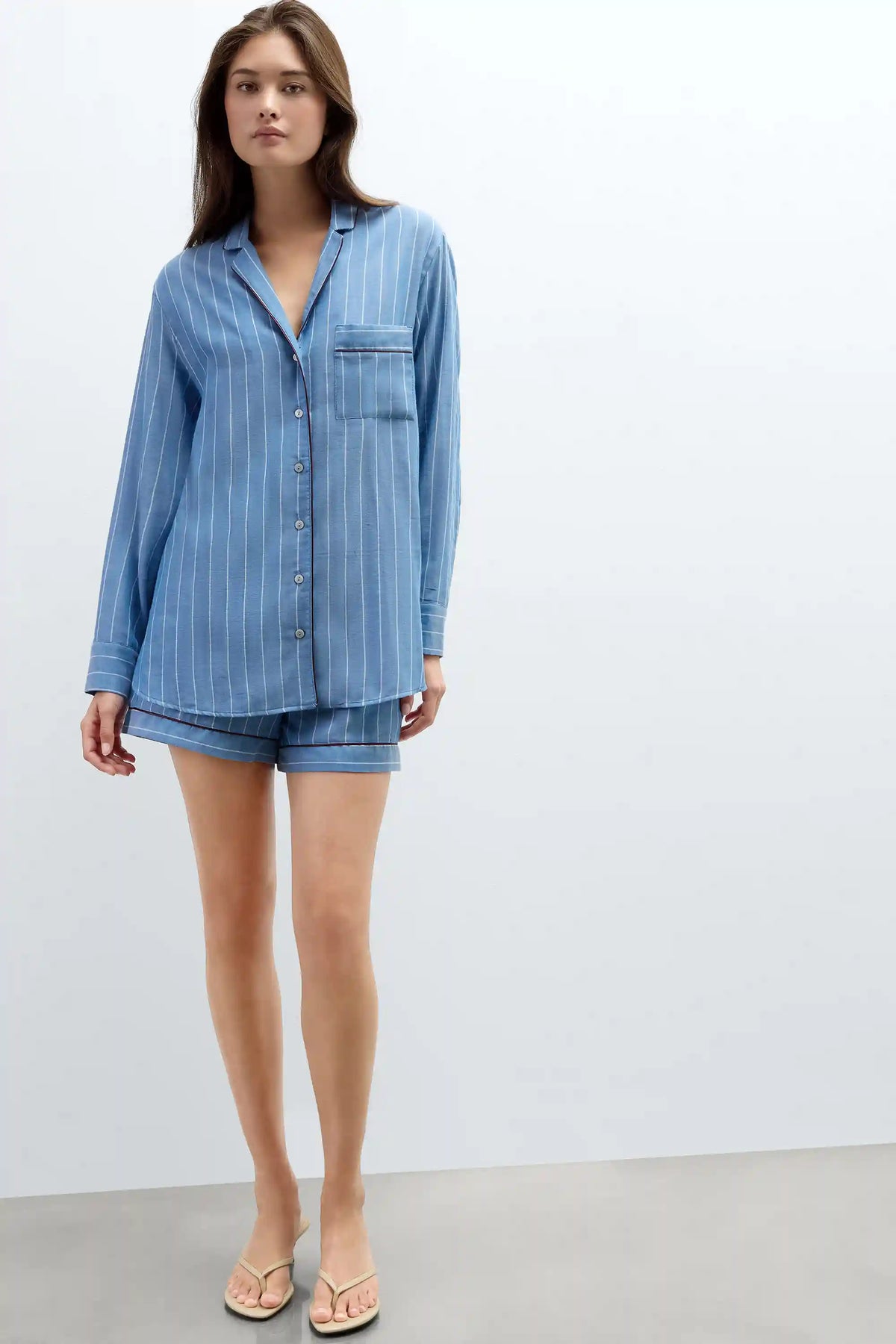 Preppy Stripes Woven Cotton Shirt