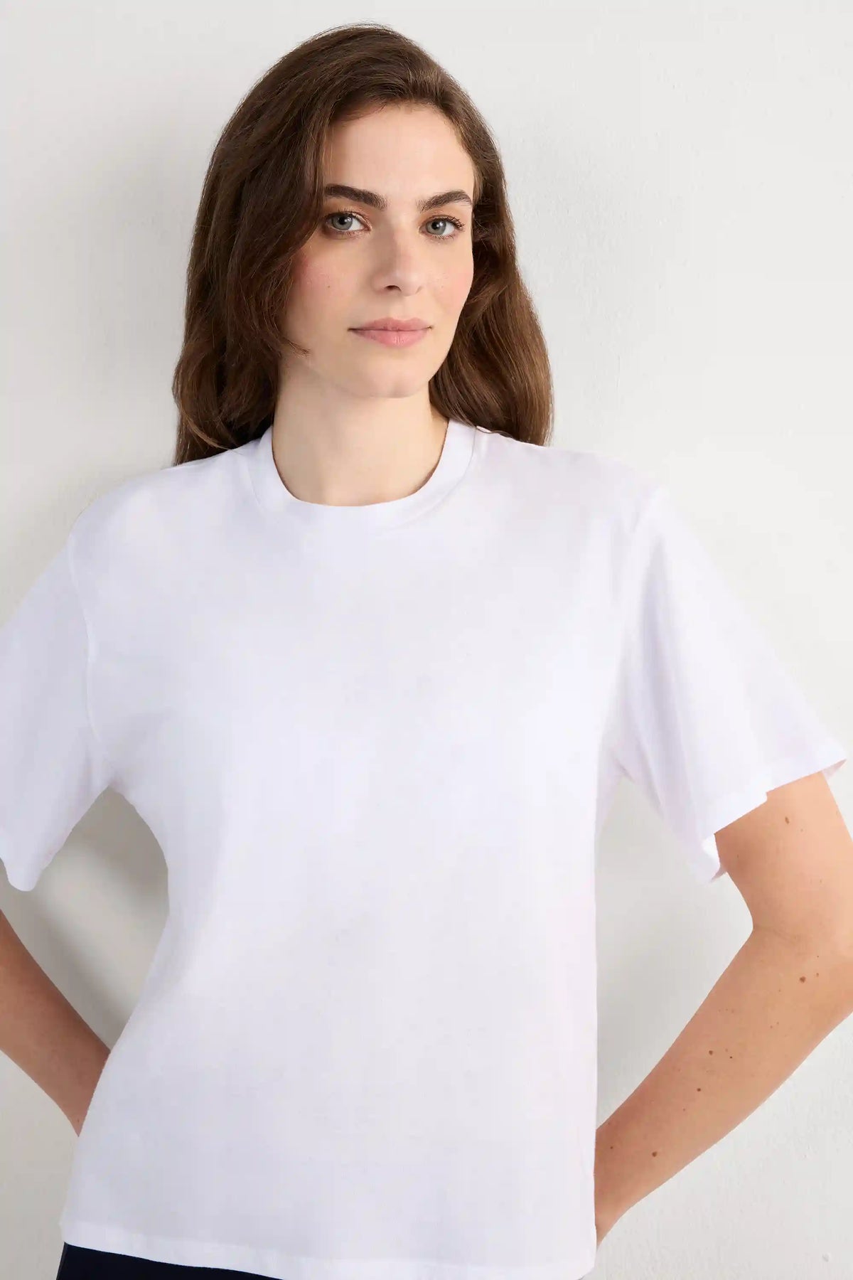 Boxy Fit Short Sleeve Top in Cotton