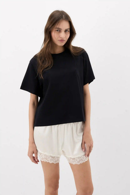 Boxy Fit Short Sleeve Top in Cotton
