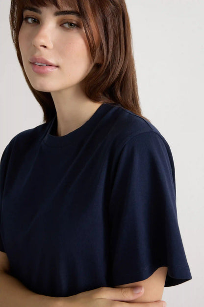 Boxy Fit Short Sleeve Top in Cotton