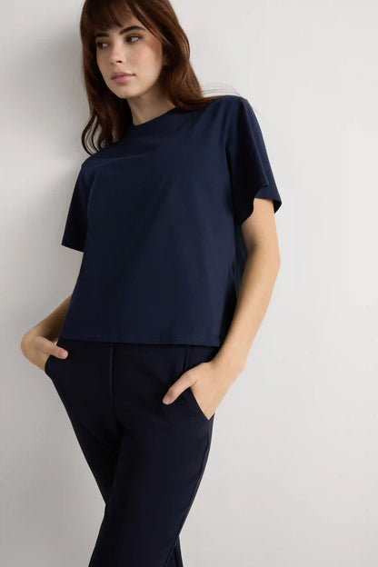 Boxy Fit Short Sleeve Top in Cotton