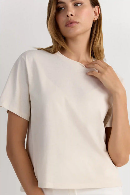 Boxy Fit Short Sleeve Top in Cotton