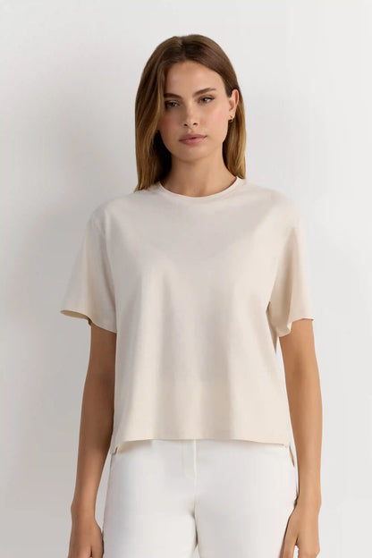 Boxy Fit Short Sleeve Top in Cotton