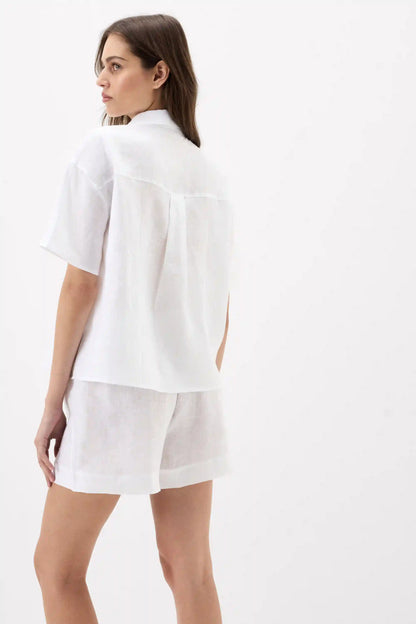 The Pure Linen Short Sleeve Shirt in Linen Fabric