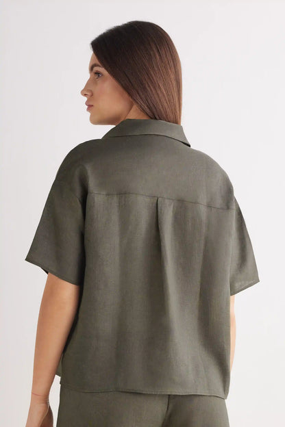 The Pure Linen Short Sleeve Shirt in Linen Fabric