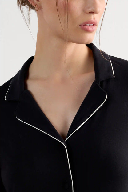 Short Sleeve Button Up Shirt in Modal