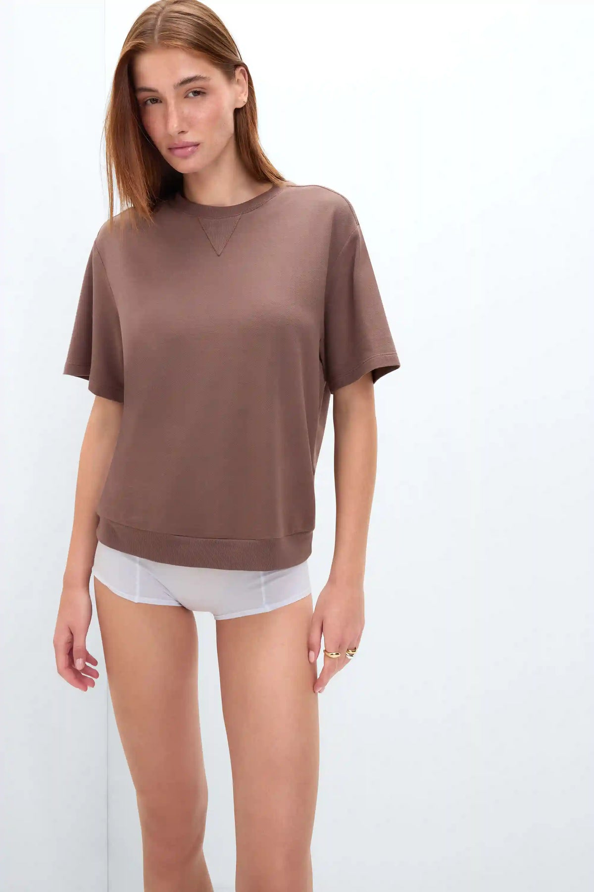 Sporty & Chic Short Sleeve Top in Modal and Cotton
