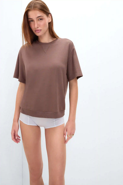 Sporty & Chic Short Sleeve Top in Modal and Cotton
