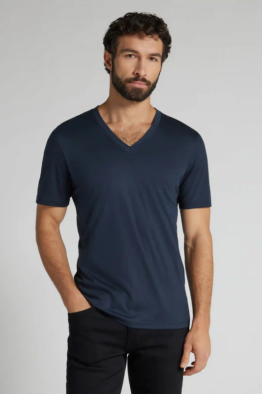 Mercerized Cotton V-Neck T-Shirt filo Premium