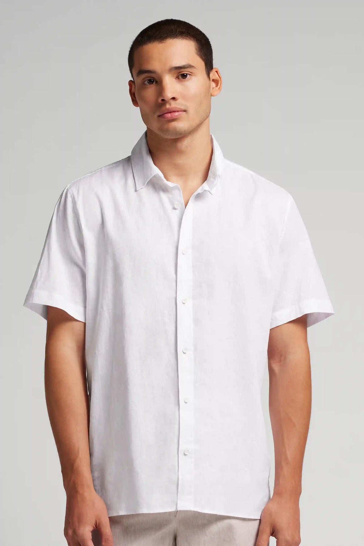 Linen and Cotton Short Sleeve Shirt