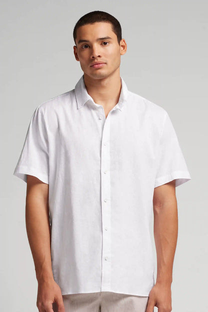 Linen and Cotton Short Sleeve Shirt