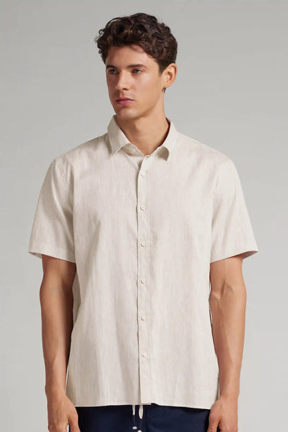Linen and Cotton Short Sleeve Shirt