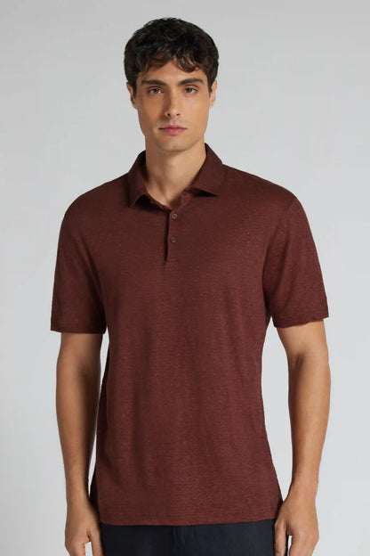 Short Sleeve Linen Polo