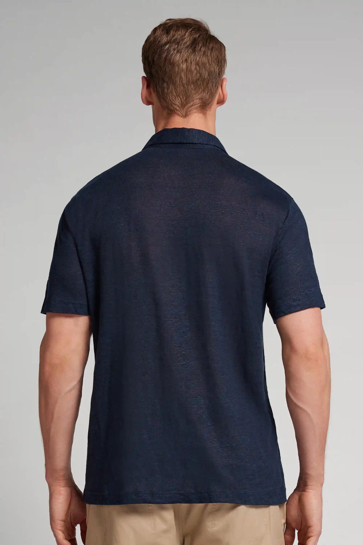Short Sleeve Linen Polo