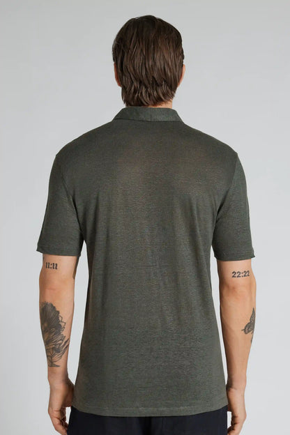 Short Sleeve Linen Polo