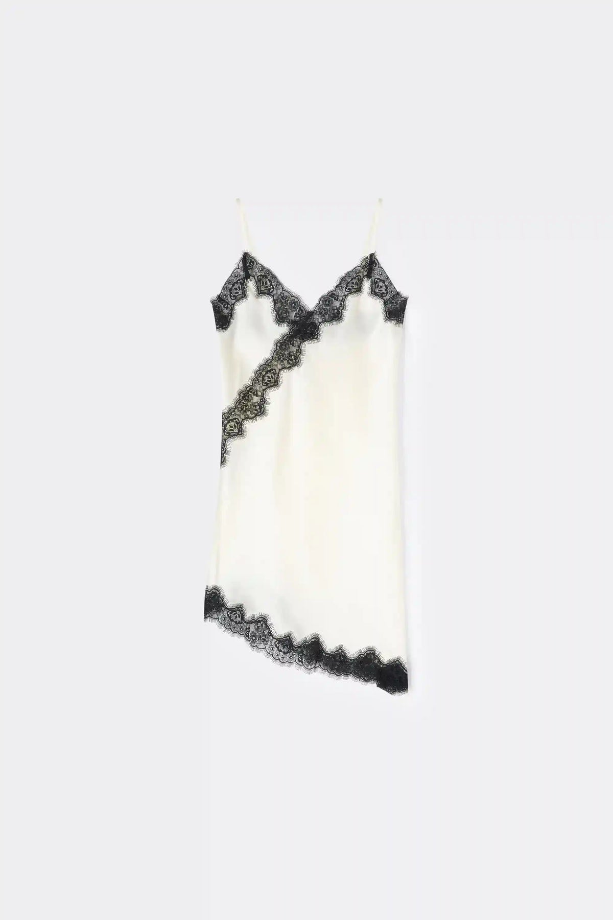 Brighten Your Day Asymmetric Chemise in Silk and Lace
