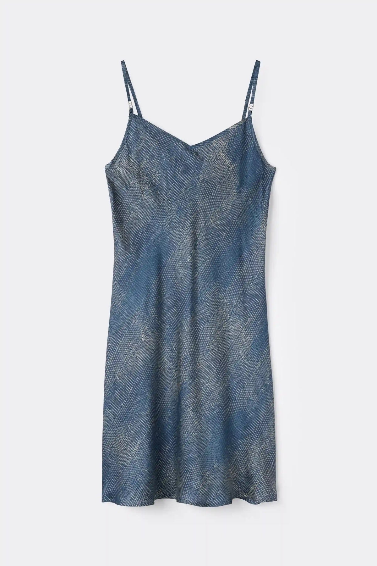 Fanciful Flowers Print Viscose Satin Chemise