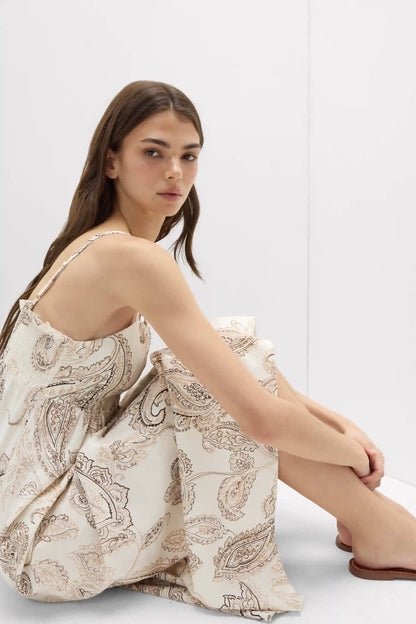 Get Noticed Long Woven Slip Dress