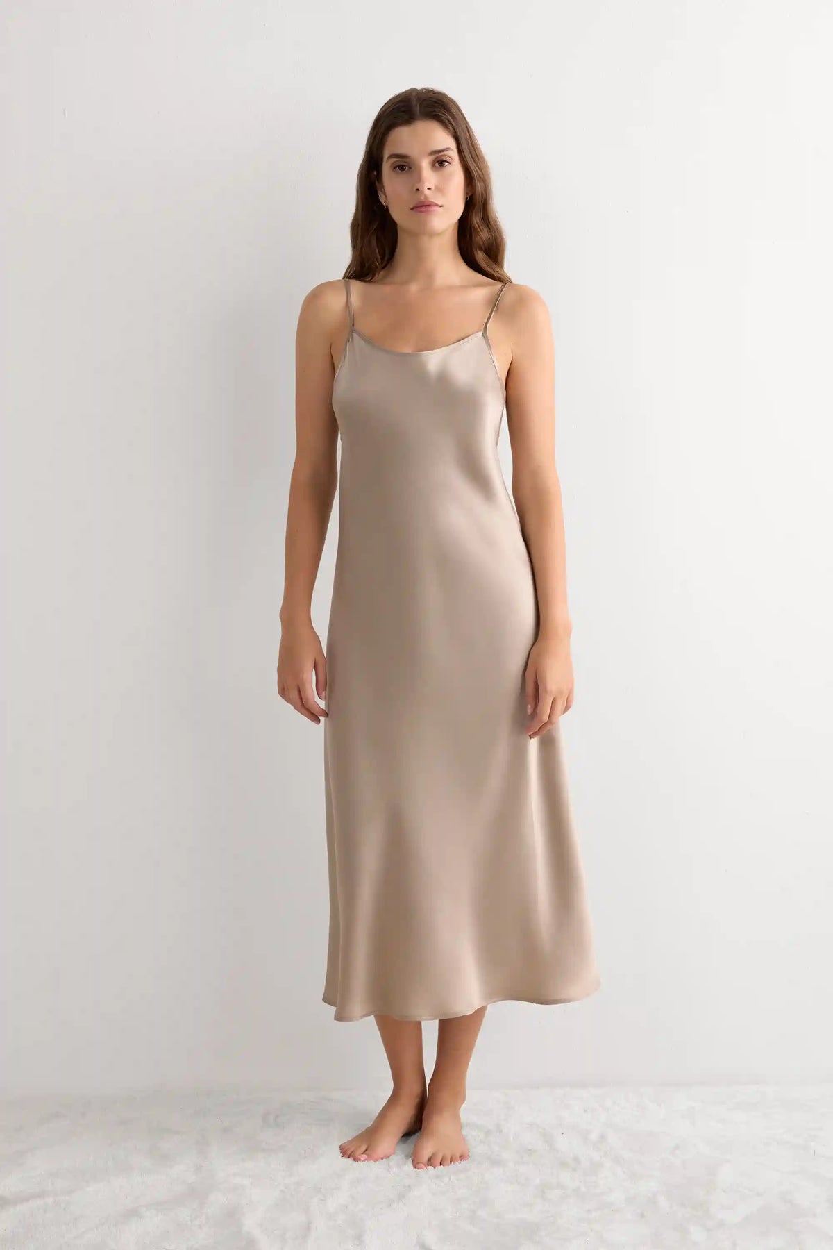 Midi-Length Slip in Silk