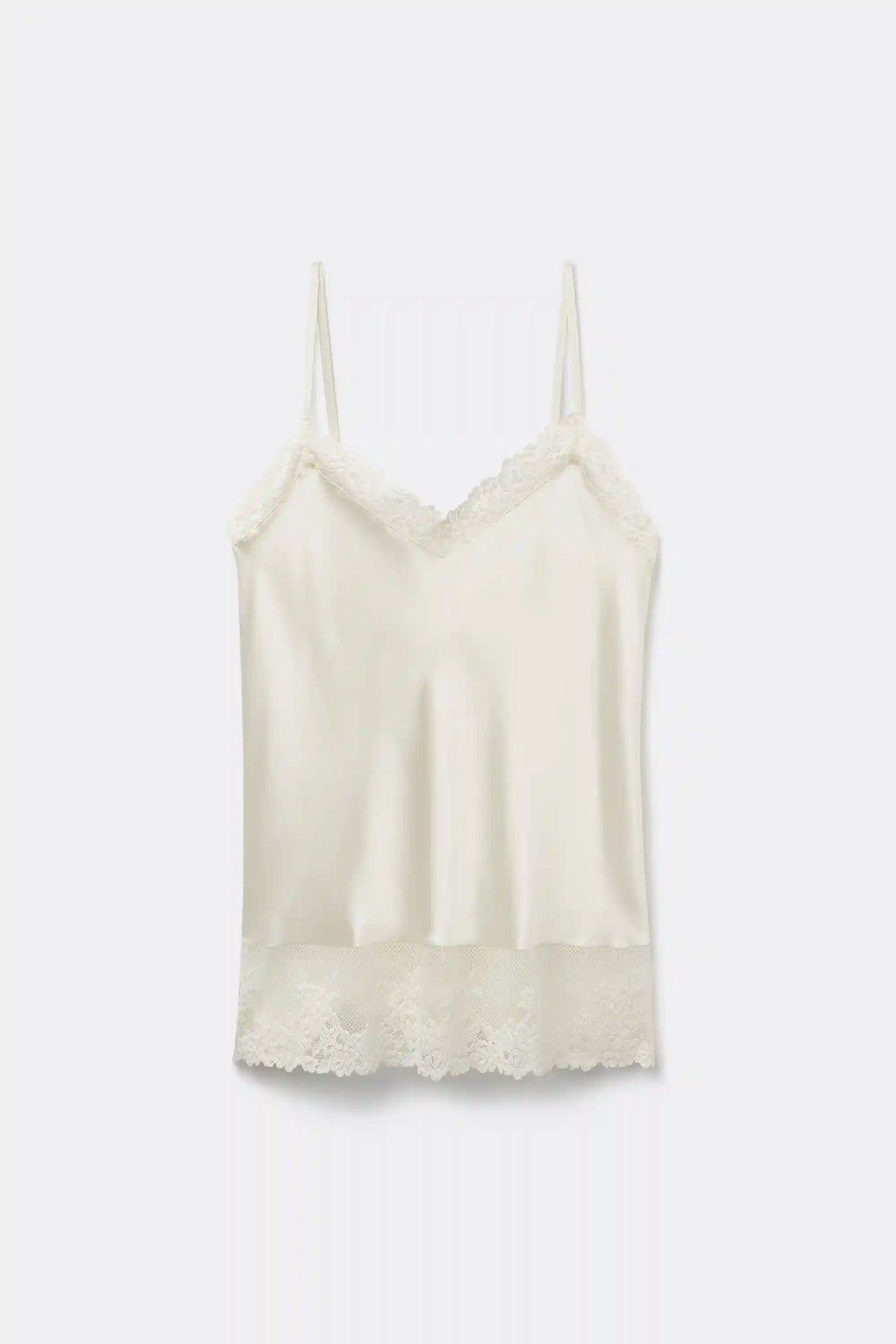 Pretty Flowers Thin Strap Silk Tank Top