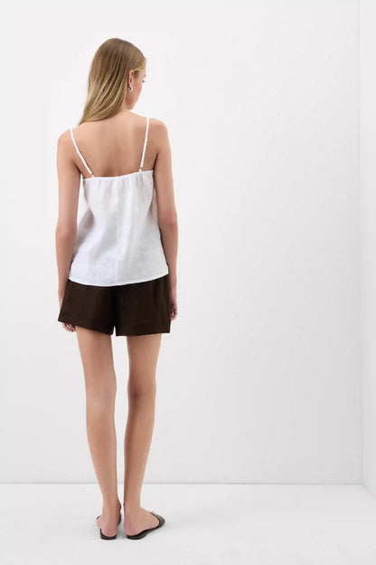 The Pure Linen Top in Linen Fabric