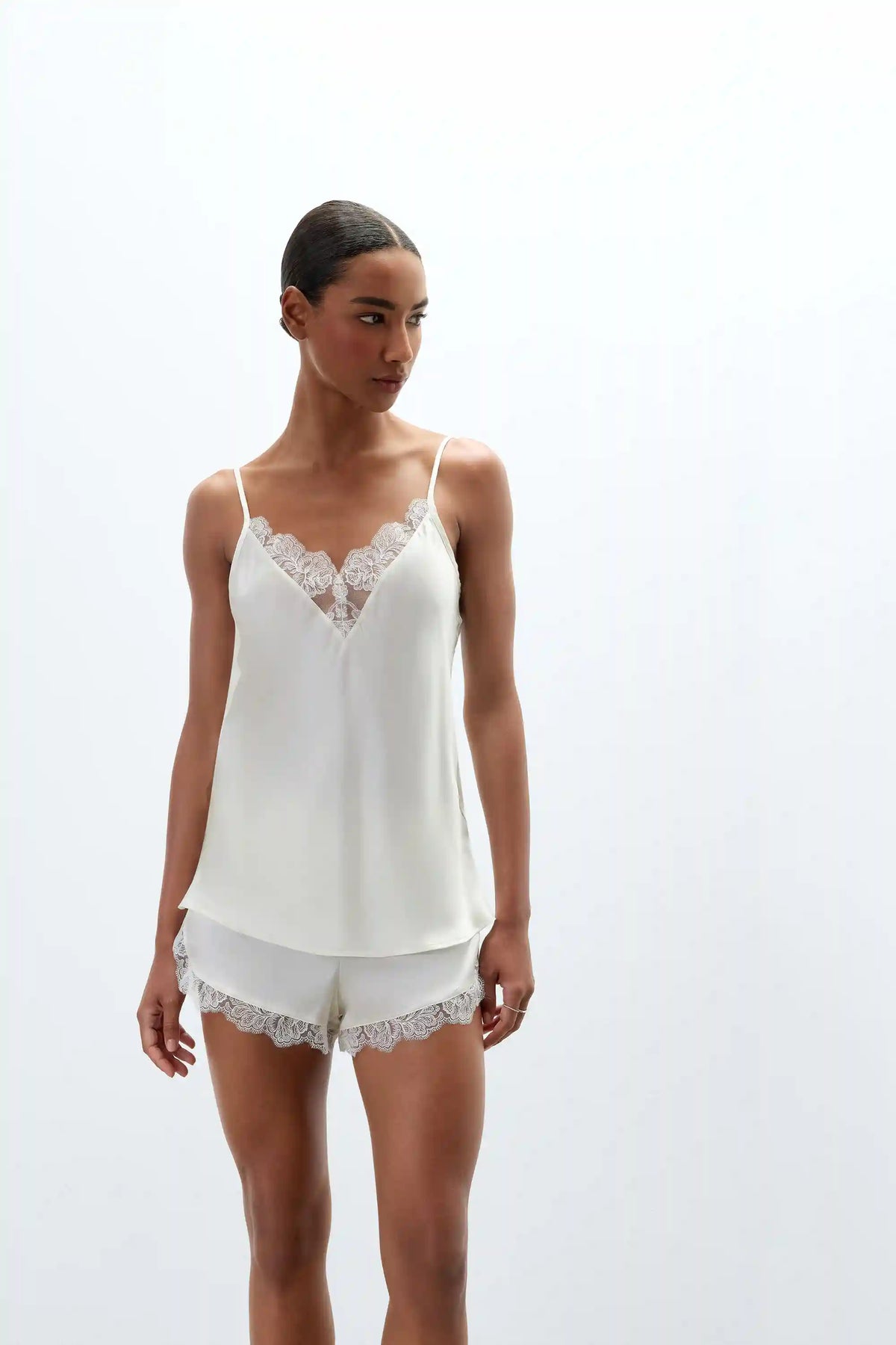 From the Boudoir Top in Silk and Lace