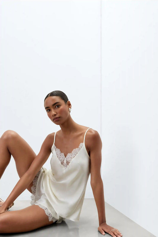 From the Boudoir Top in Silk and Lace